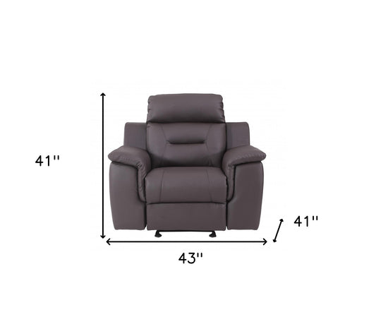 41" Brown Fascinating Leather Reclining Chair