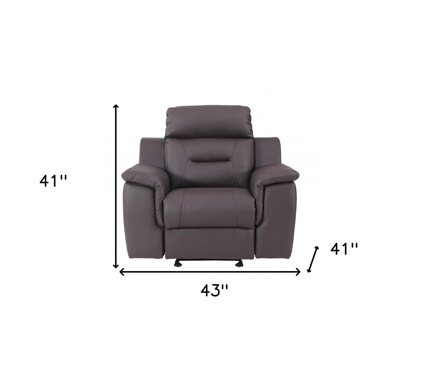 41" Brown Fascinating Leather Reclining Chair