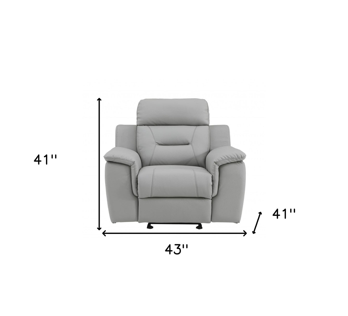 41" Grey Fascinating Leather Reclining Chair.