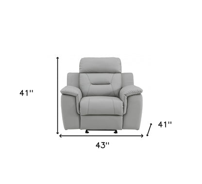 41" Grey Fascinating Leather Reclining Chair.